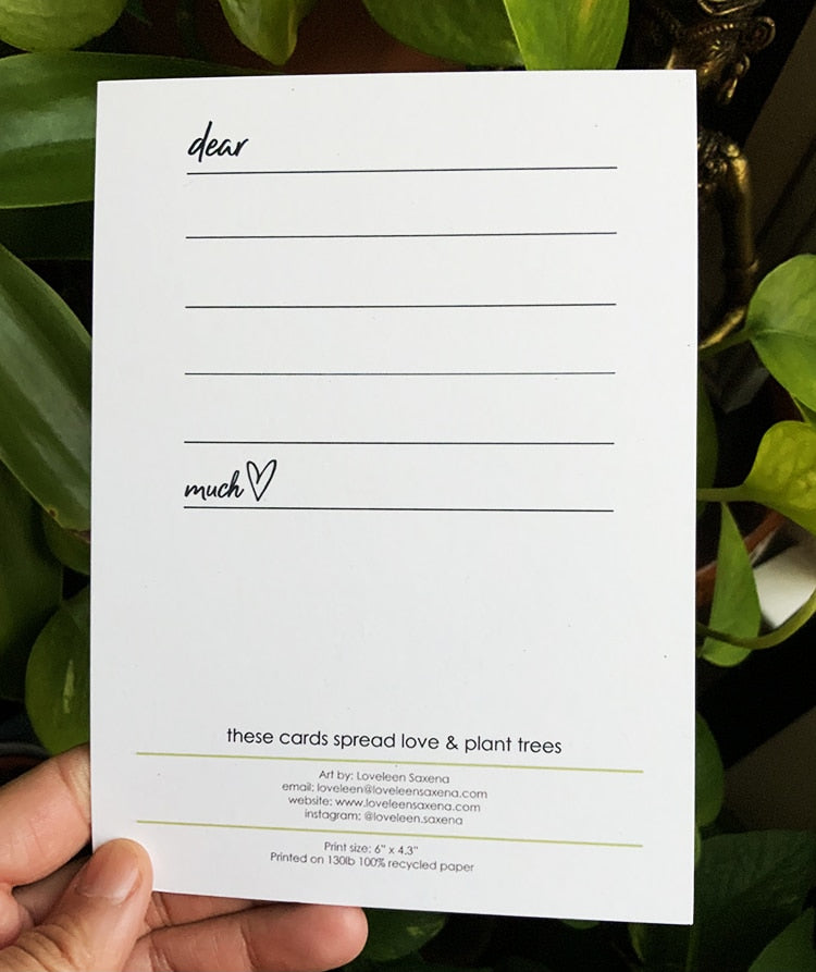 spread love and plant trees - doodle card