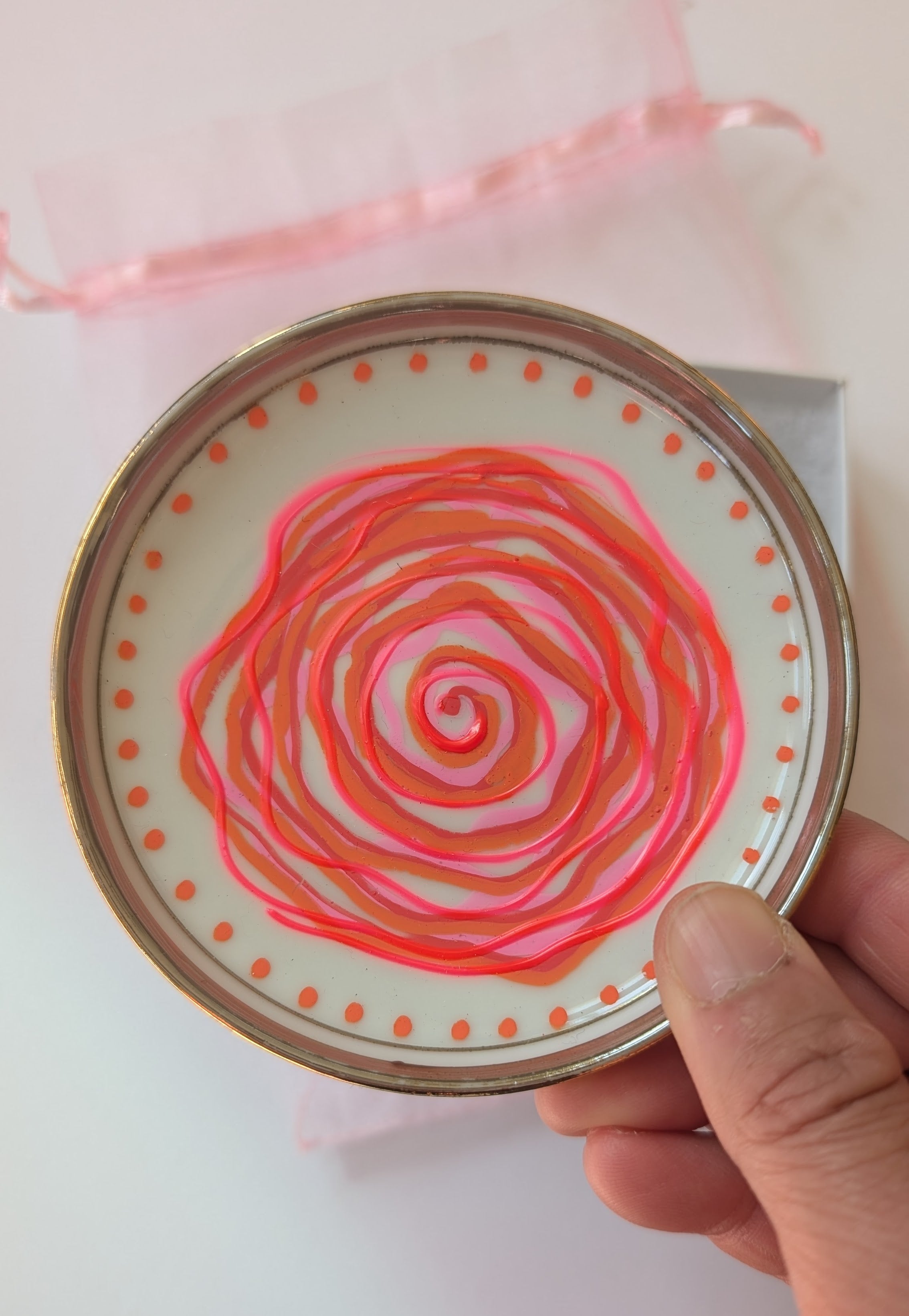 Spiral Rose Vintage 3" Trinket Dish 4