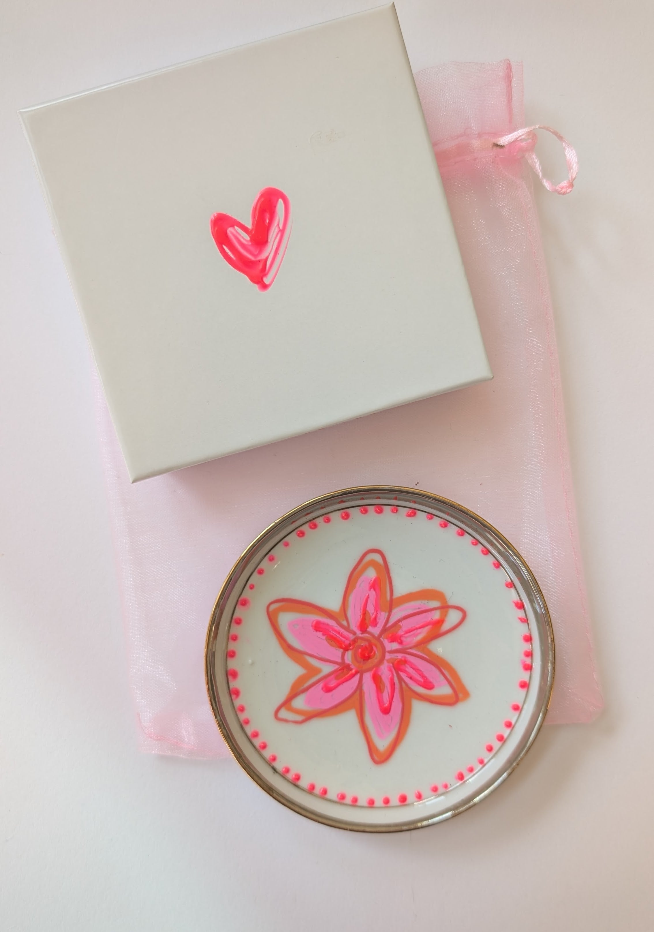 Star Flower Vintage 3" Trinket Dish 3b