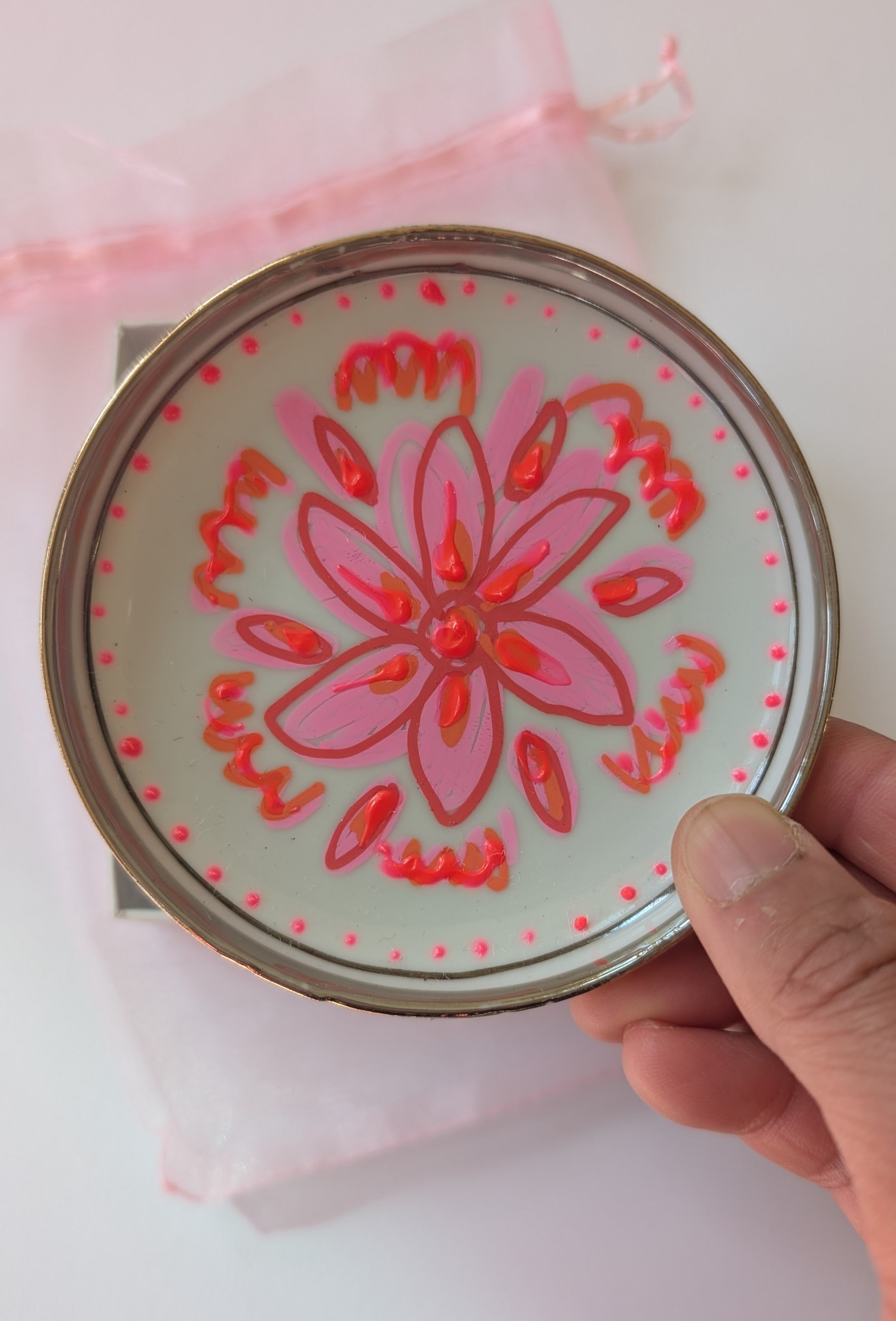 Starburst Mandala Vintage 3" Trinket Dish 6