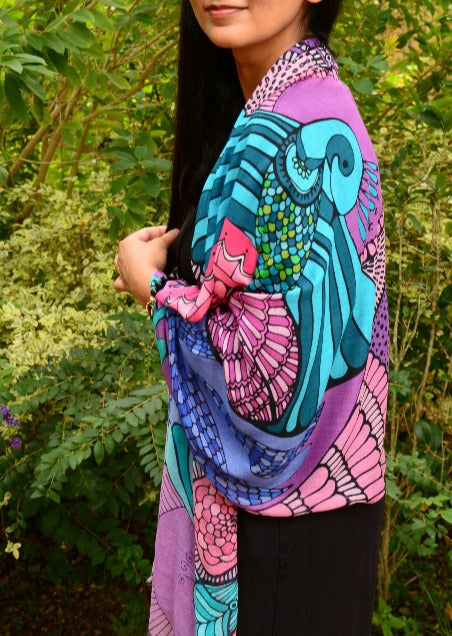 joy scarf-purple-blue-loveleen