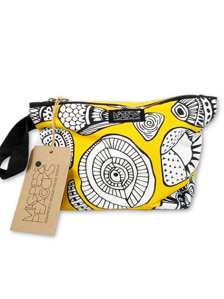 2-makeup bag-yellow-doodles-2