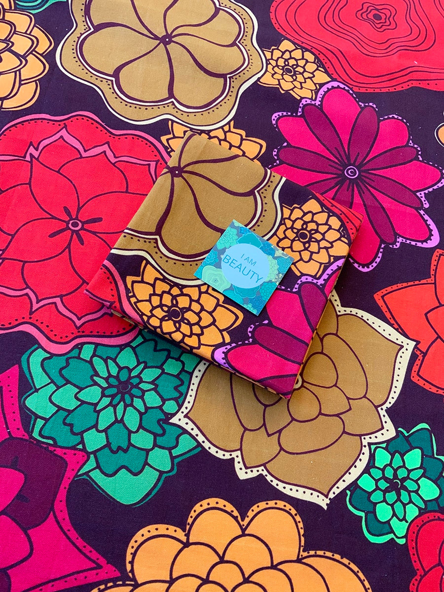 tea towel-red-orange-flowers-fall-home-kitchen