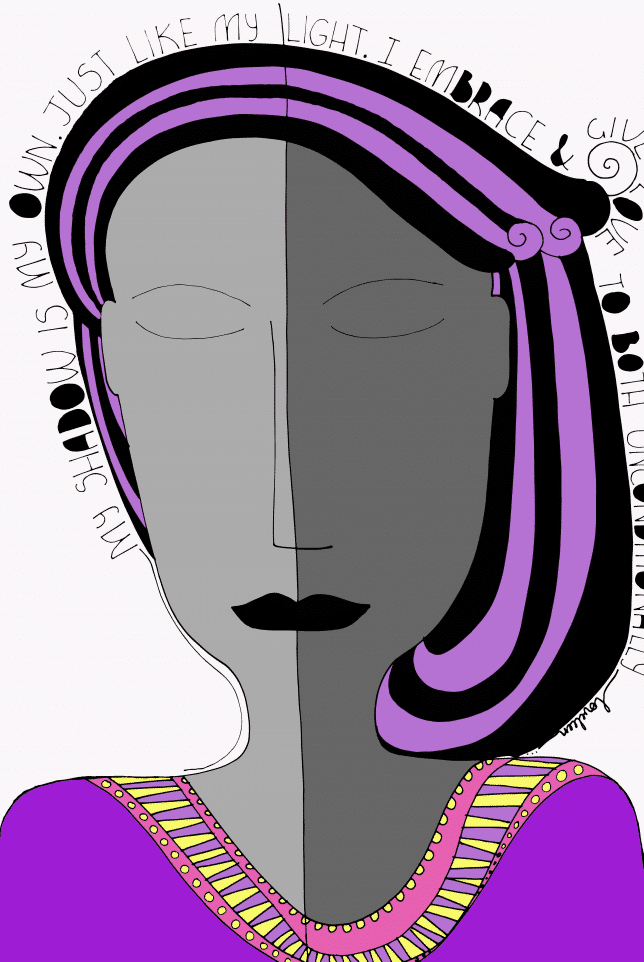 Love my shadow art print in purple
