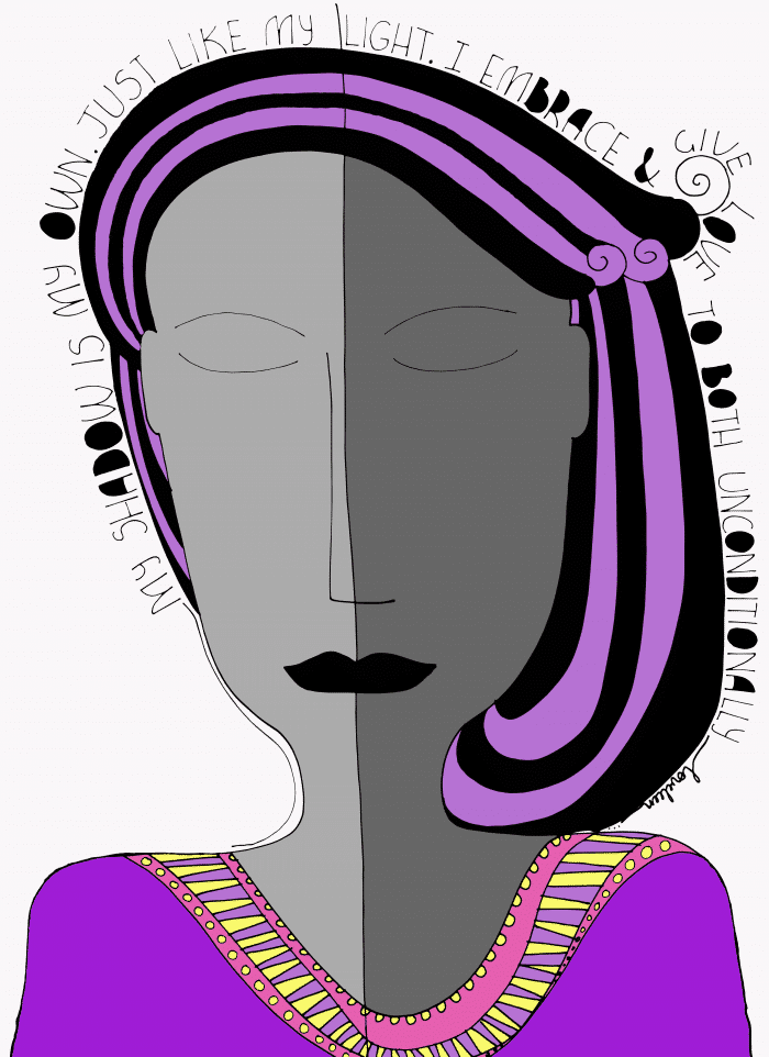 Love my shadow art print in purple