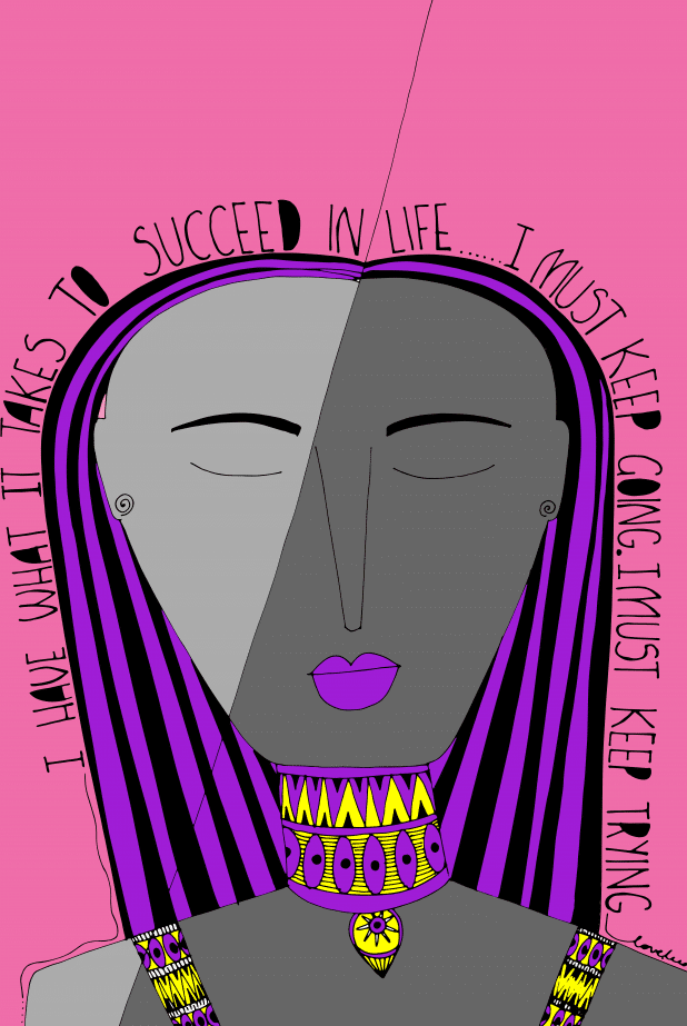 I know what it takes to succeed art print with pink background
