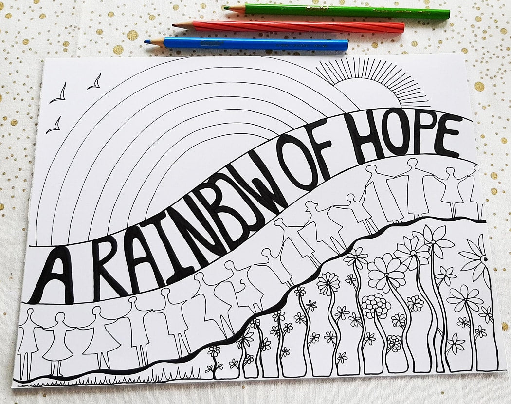 A Rainbow of Hope - Coloring Page