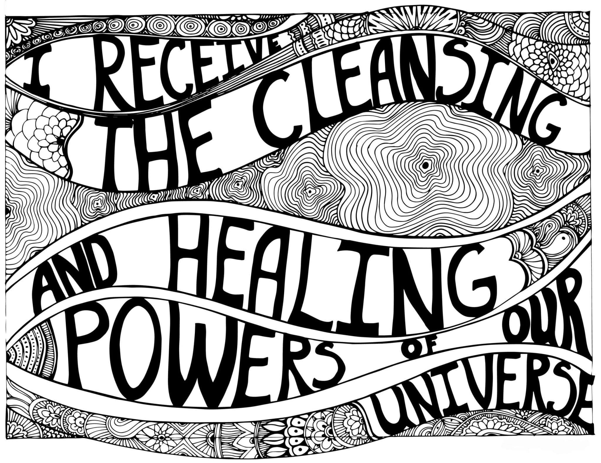 healing and cleansing, coloring page