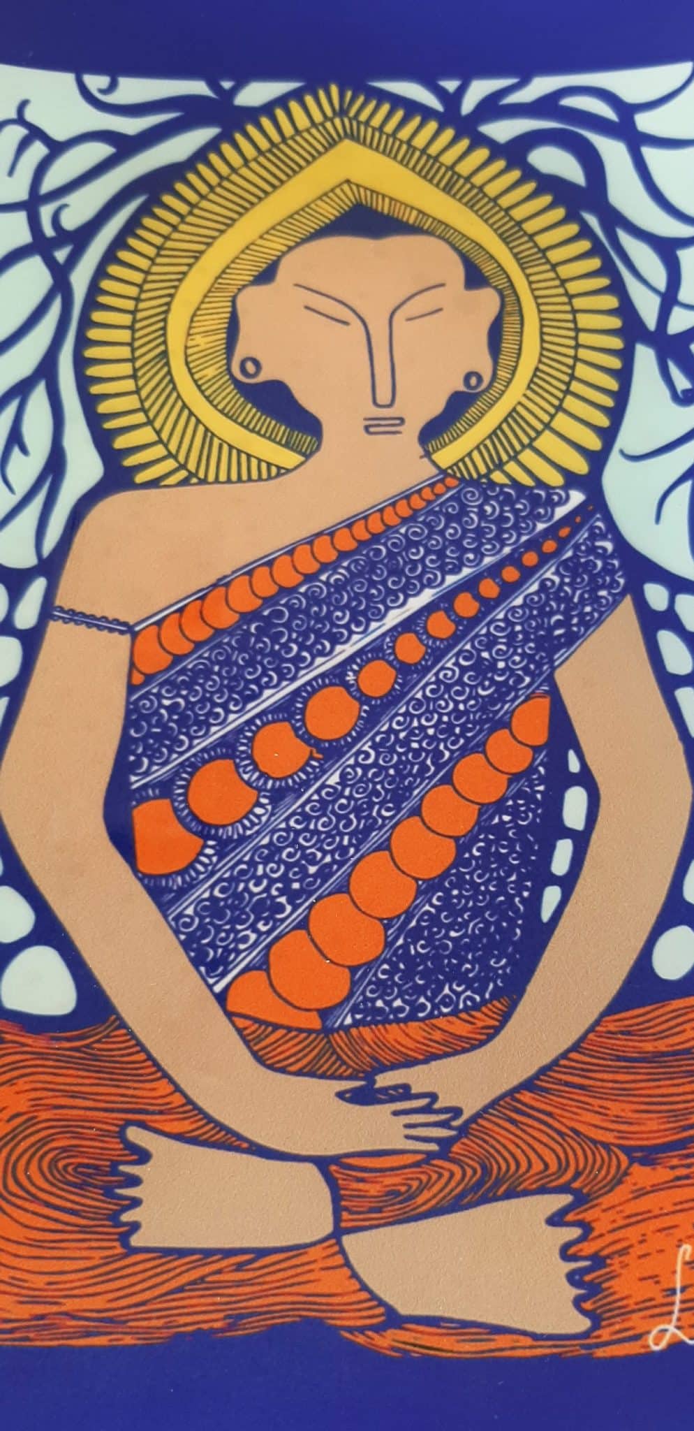 I invoke peace - golden buddha tray