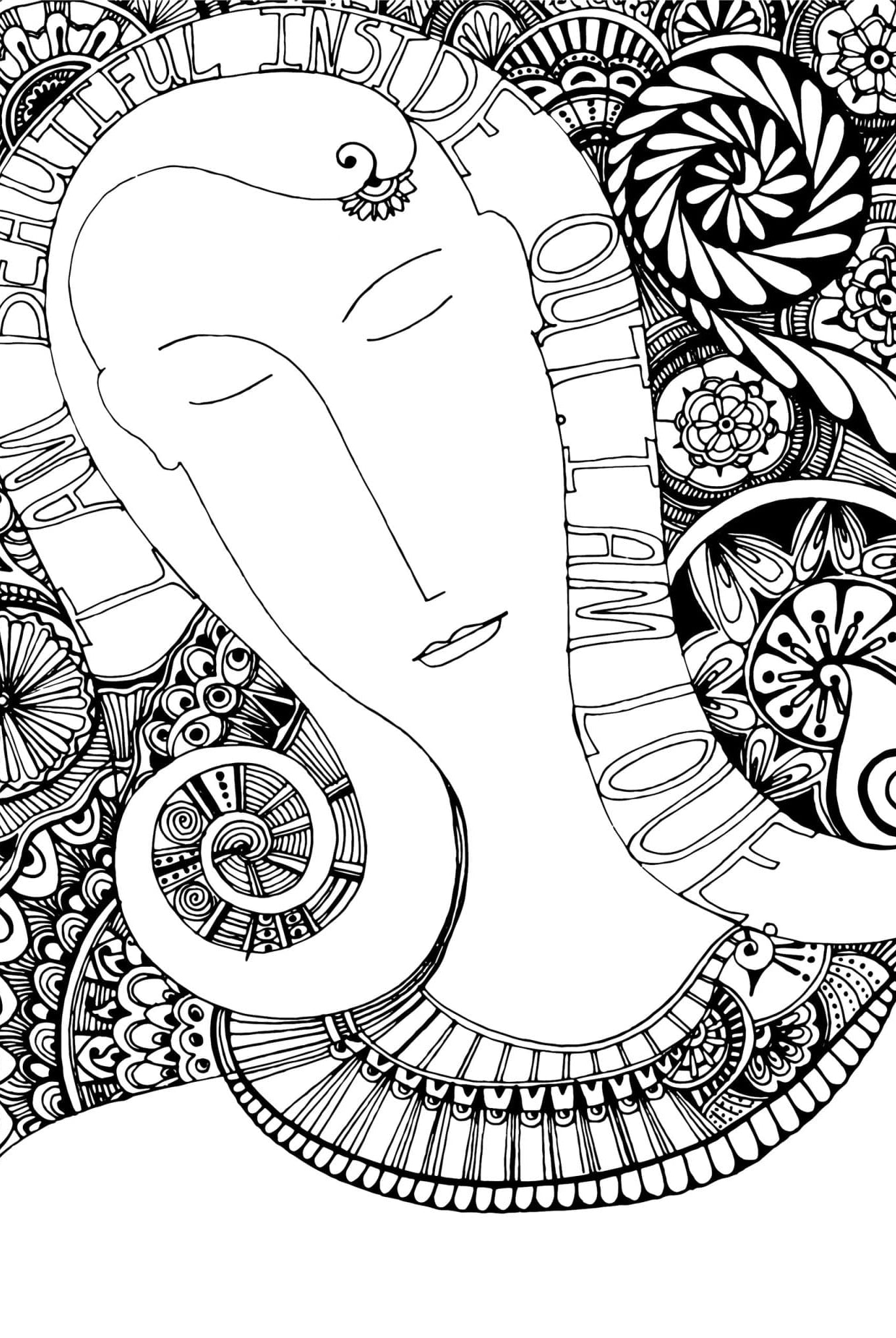 I am beautiful coloring page