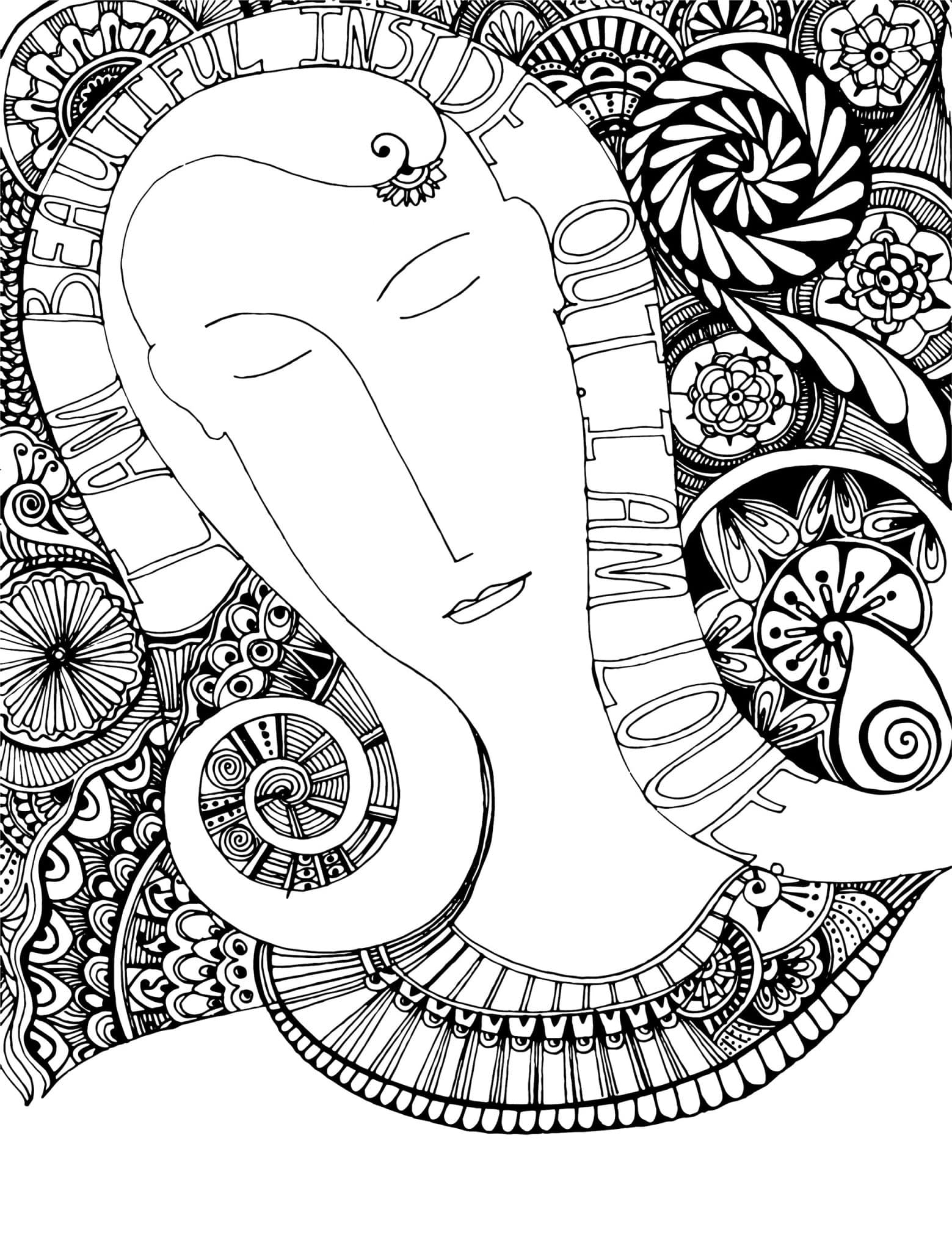 I am beautiful coloring page