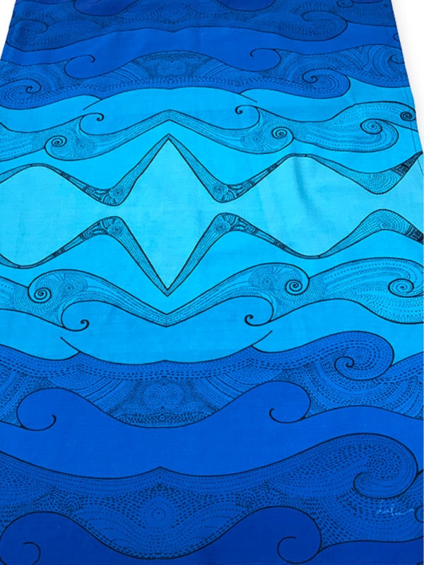 Reminding my oneness - blue ocean tea towel