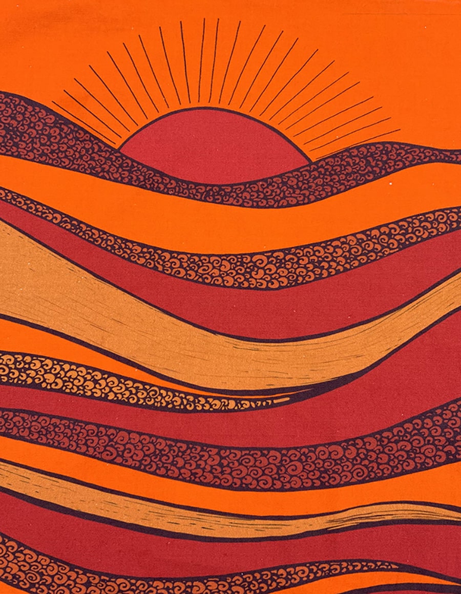 Orange and red tea towel