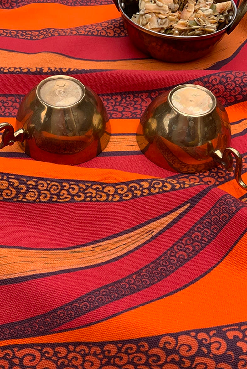 Orange and red tea towel
