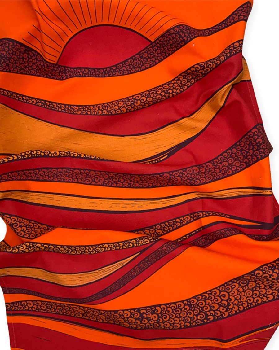 Orange and red tea towel