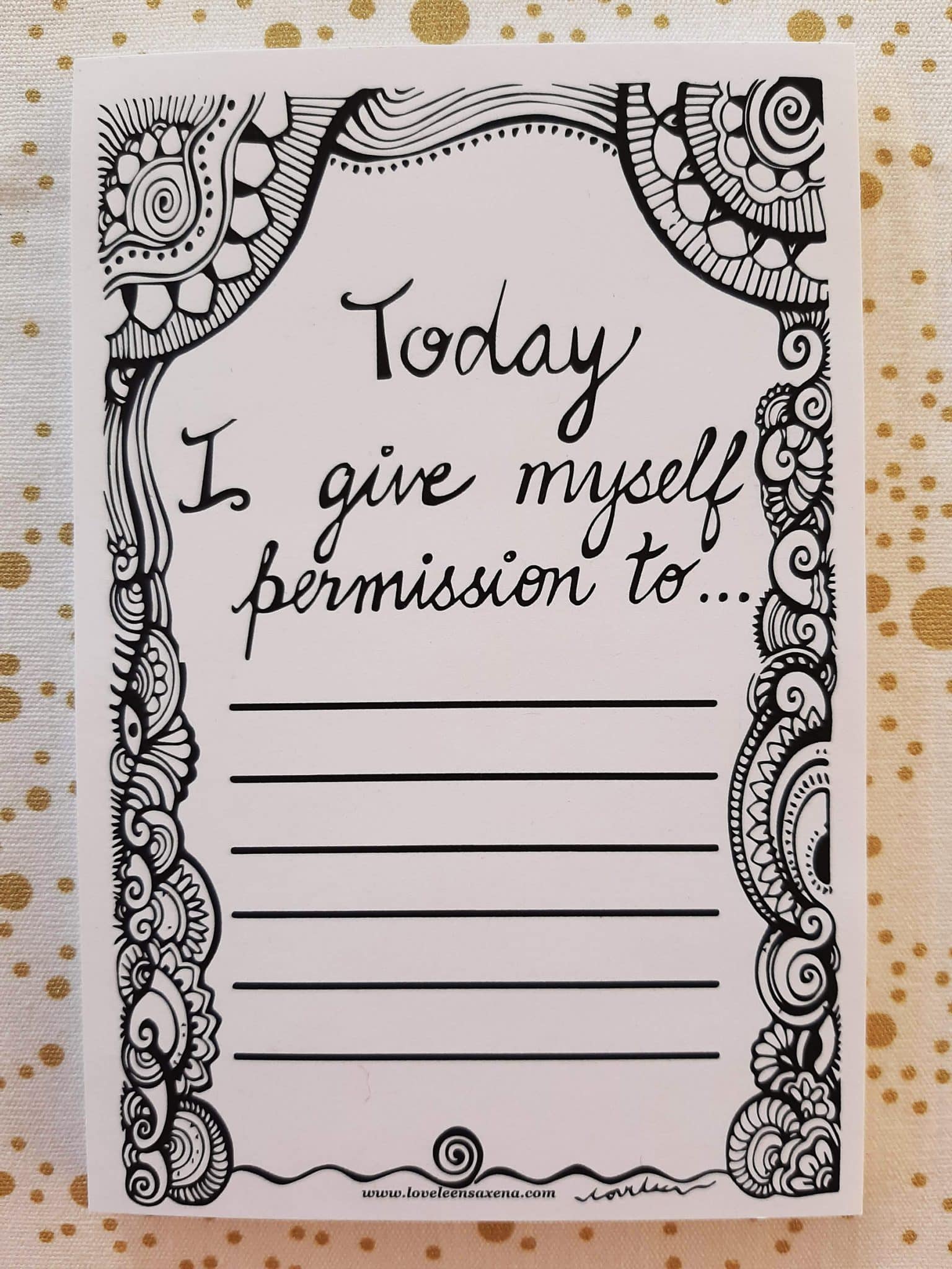 I give myself permission to... notepad