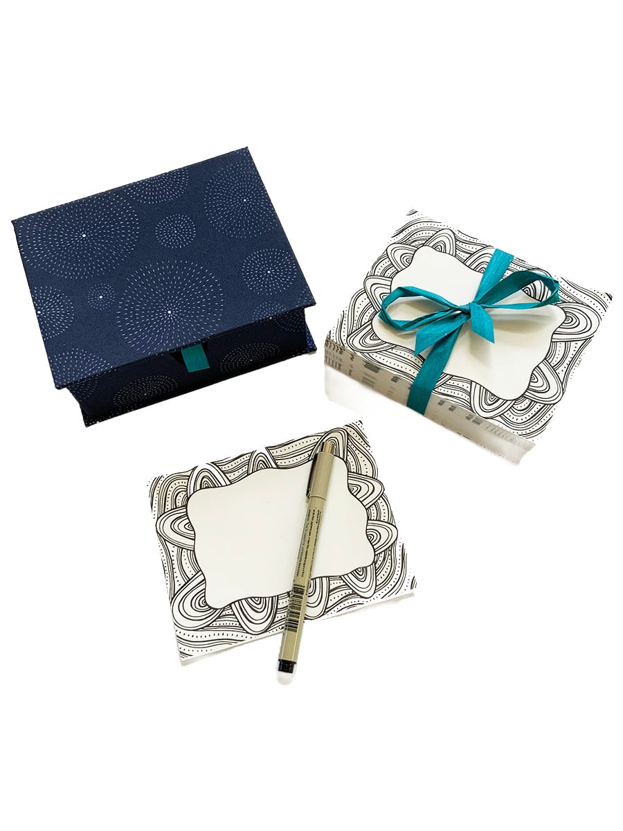 note-card-box-stars-blue-white