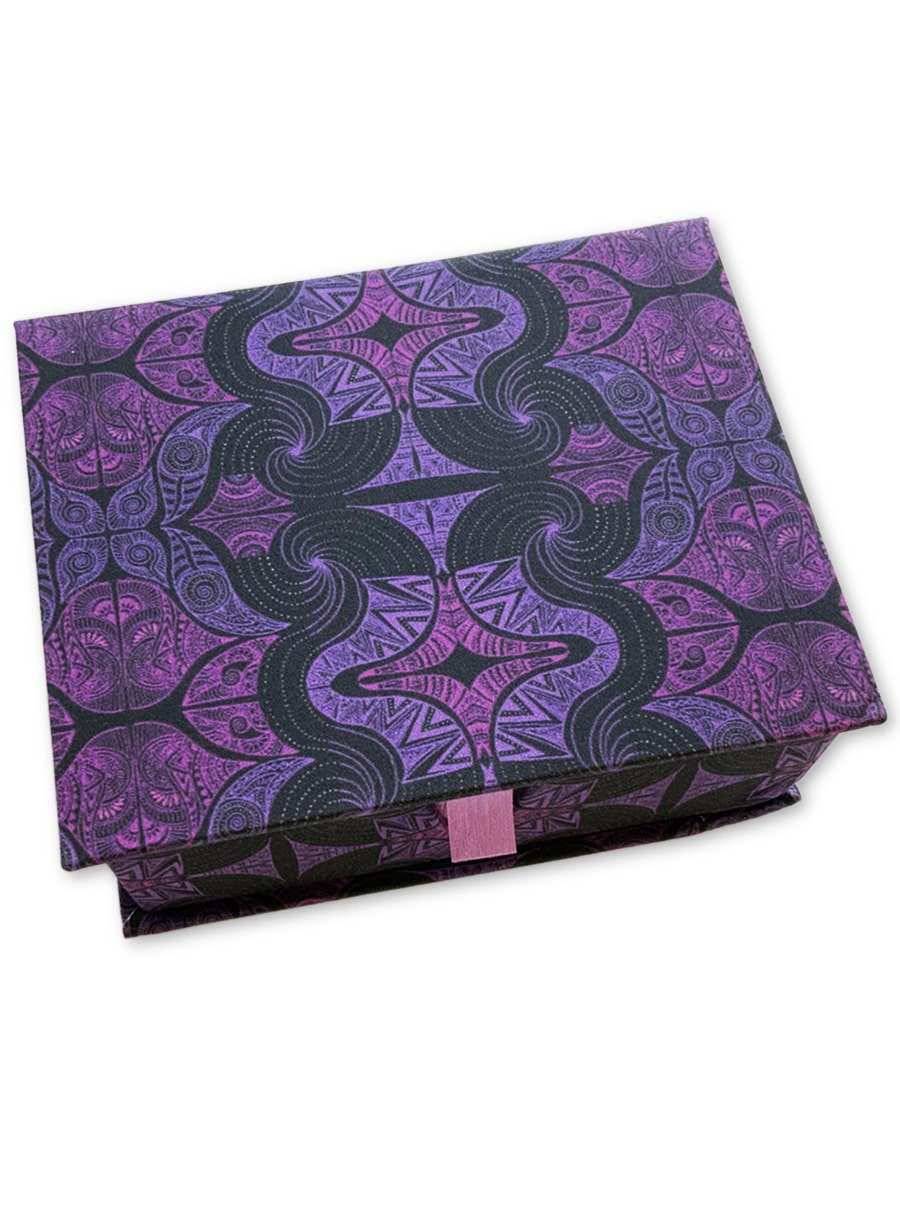 note-card-box-purple-black-mystic-pattern