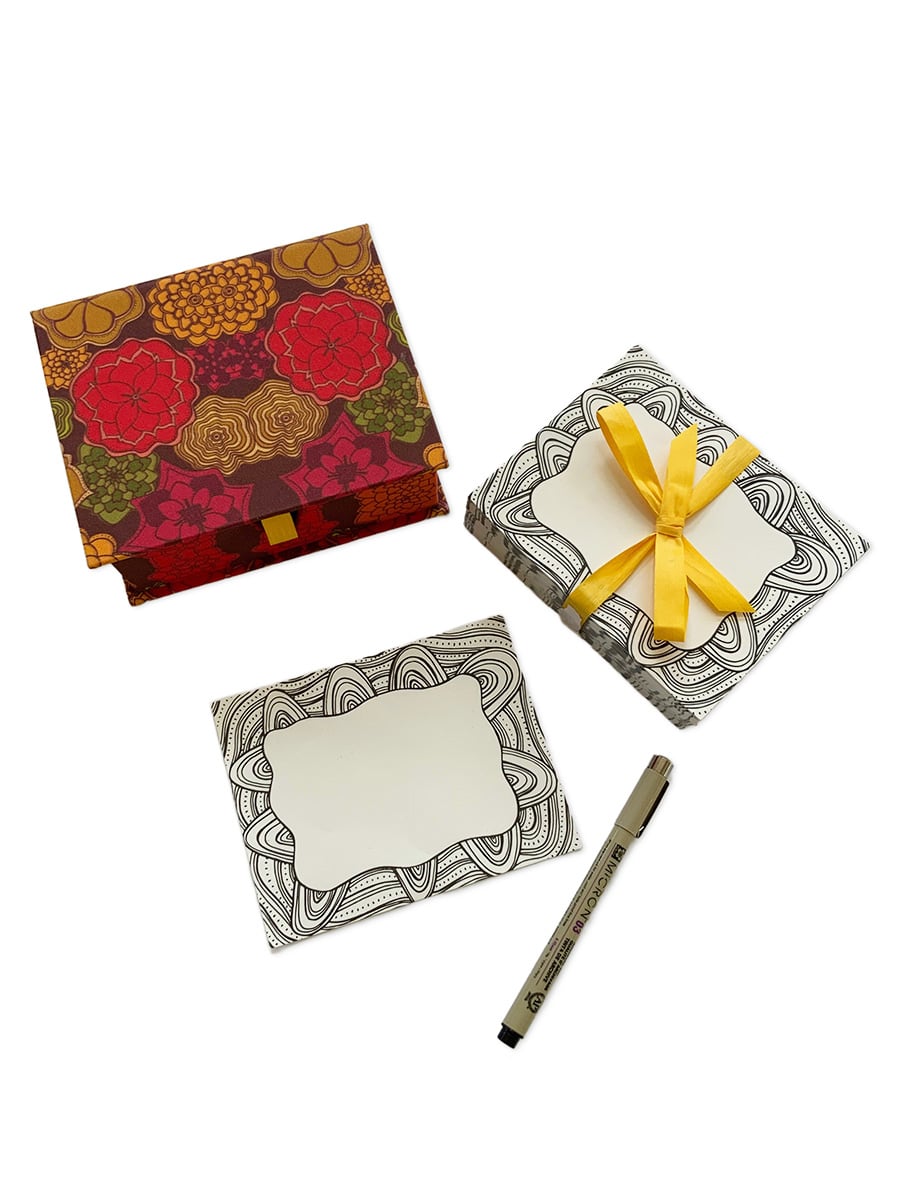 note-card-box-fall-orange-red-brown-flowers