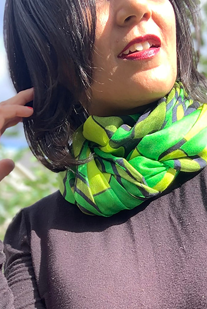 spiral scarf - shades of green
