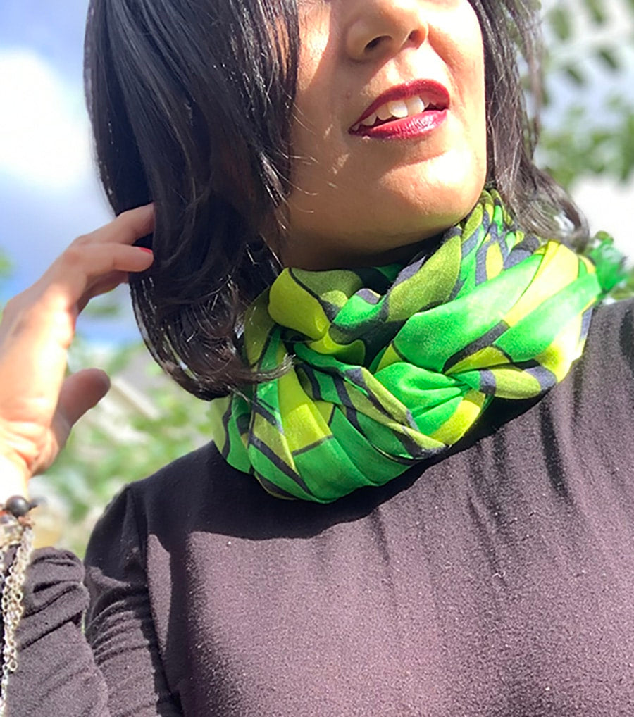 spiral scarf - shades of green