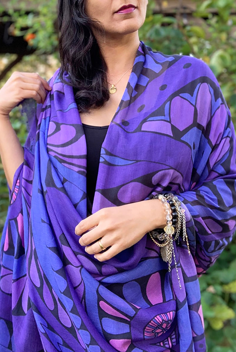 SCARF-I am Abundant-indigo-purple-blue