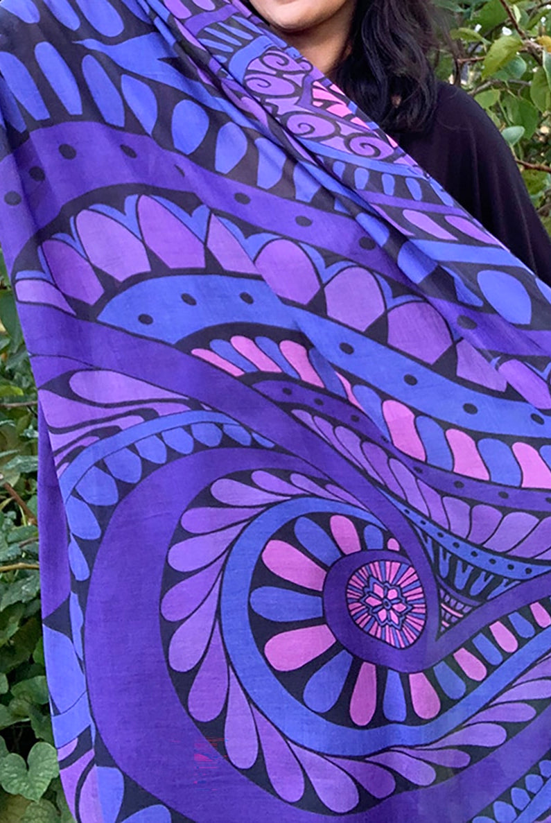 SCARF-I am Abundant-indigo-purple-blue