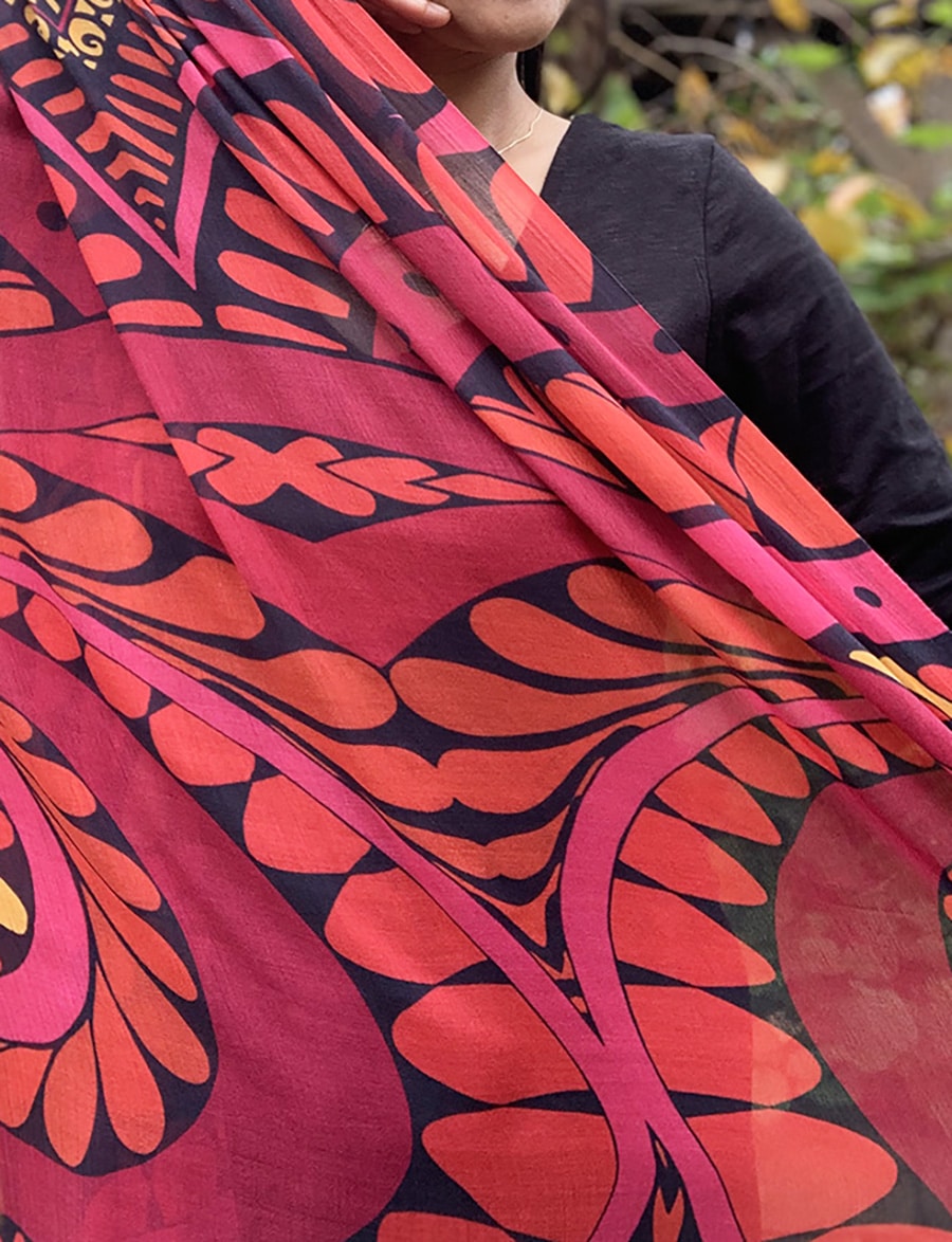 SCARF-I am Abundant-burgundy-orange