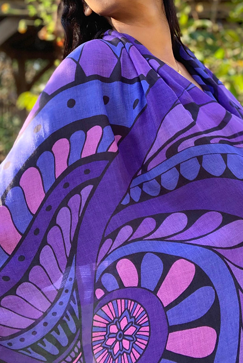 SCARF-I am Abundant-indigo-purple-blue