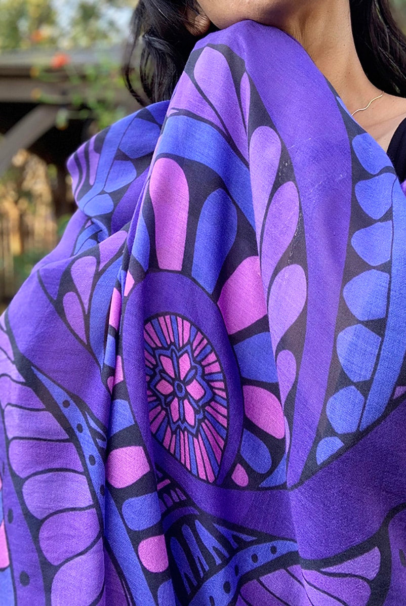 SCARF-I am Abundant-indigo-purple-blue