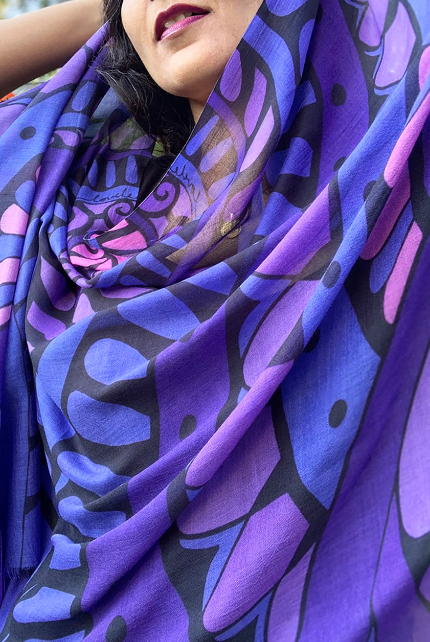 SCARF-I am Abundant-indigo-purple-blue