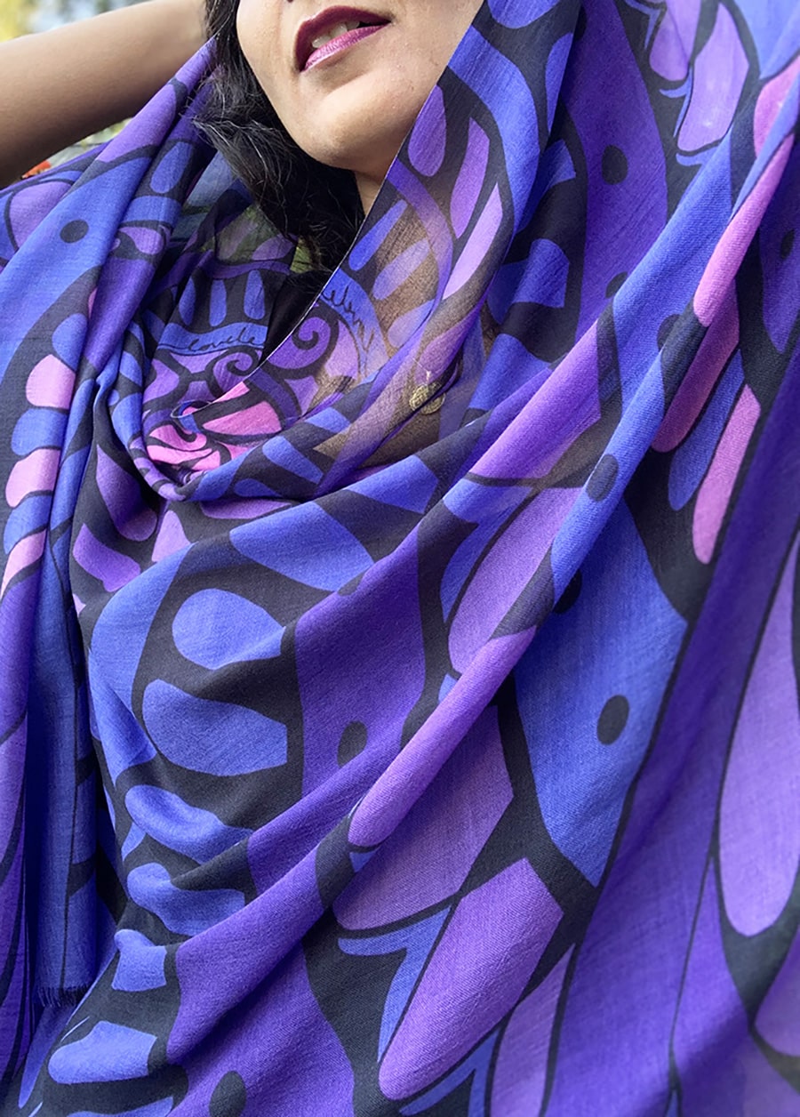 SCARF-I am Abundant-indigo-purple-blue