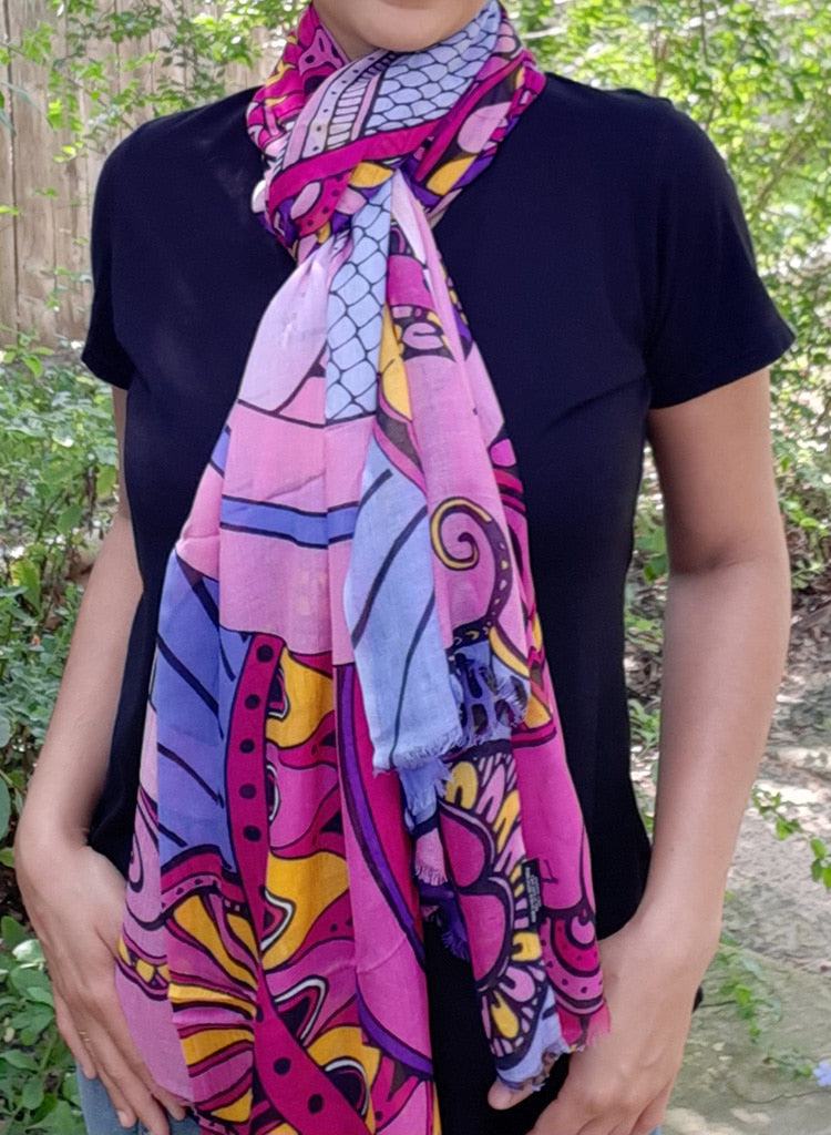 SCARF-ABUNDANCE-fish-pattern-pink-purple-yellow