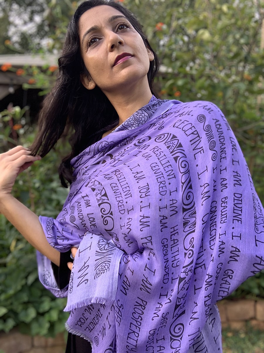 SCARF-I AM-mantra-blue-13