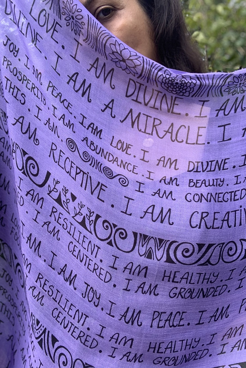 SCARF-I AM-mantra-blue-8