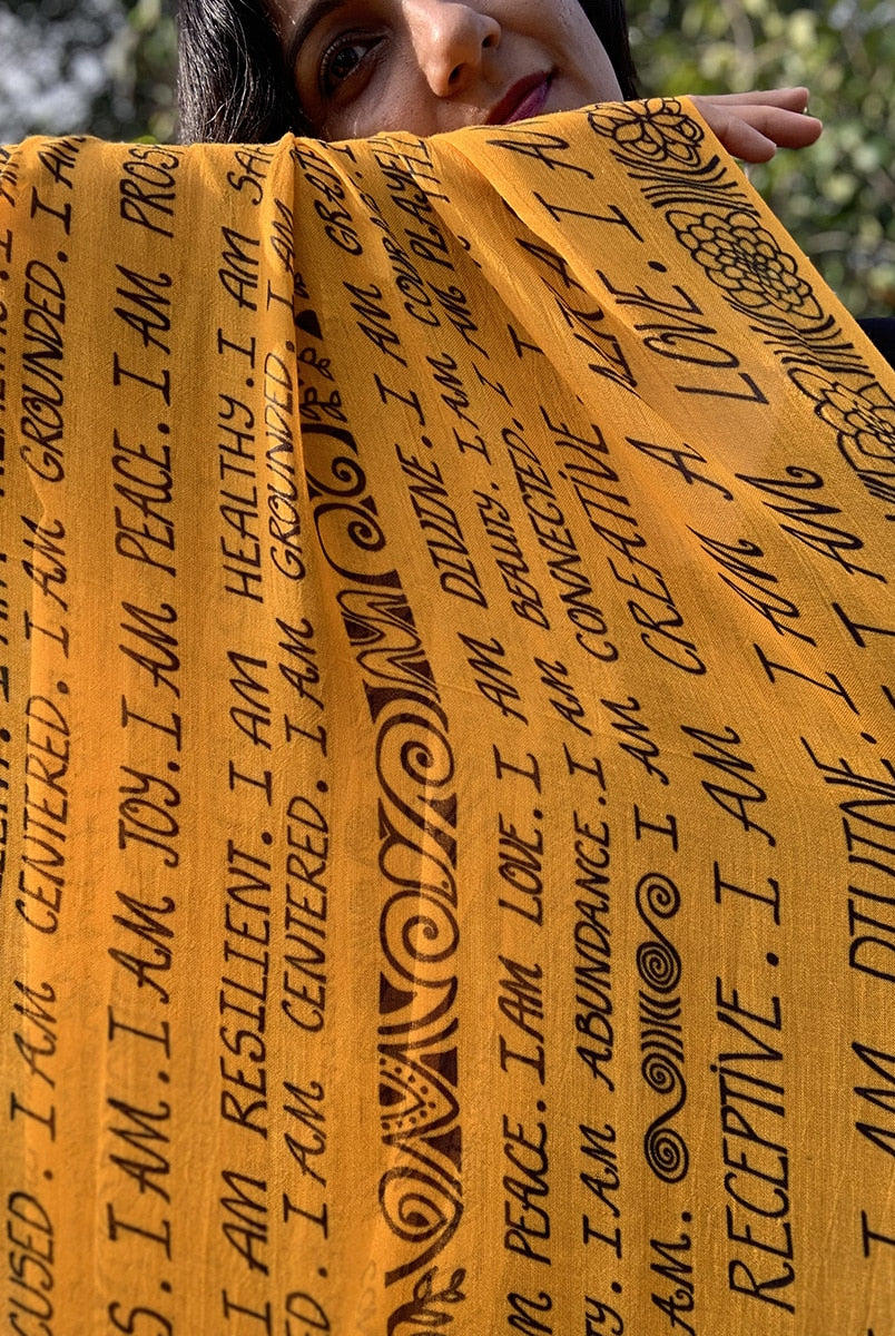 SCARF-I AM-mantra-gold-19