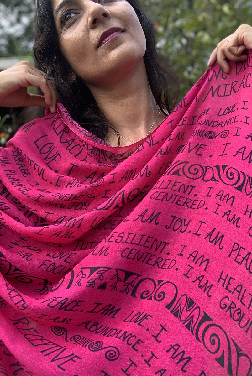 SCARF-I AM-mantra-majenta-12