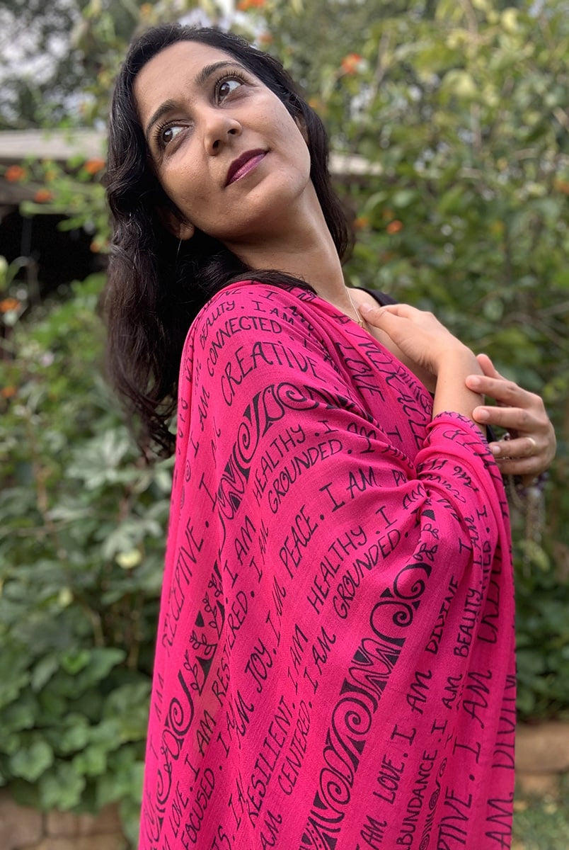SCARF-I AM-mantra-majenta-20