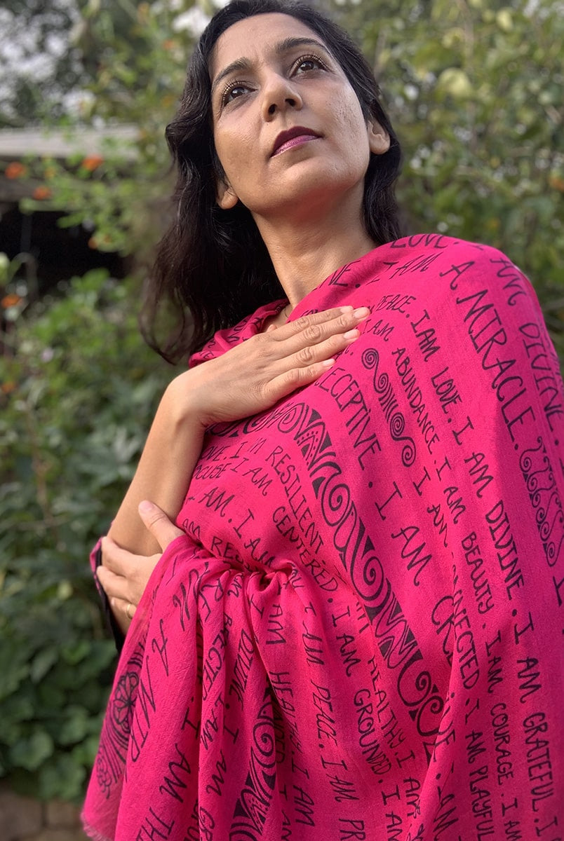 SCARF-I AM-mantra-majenta-6