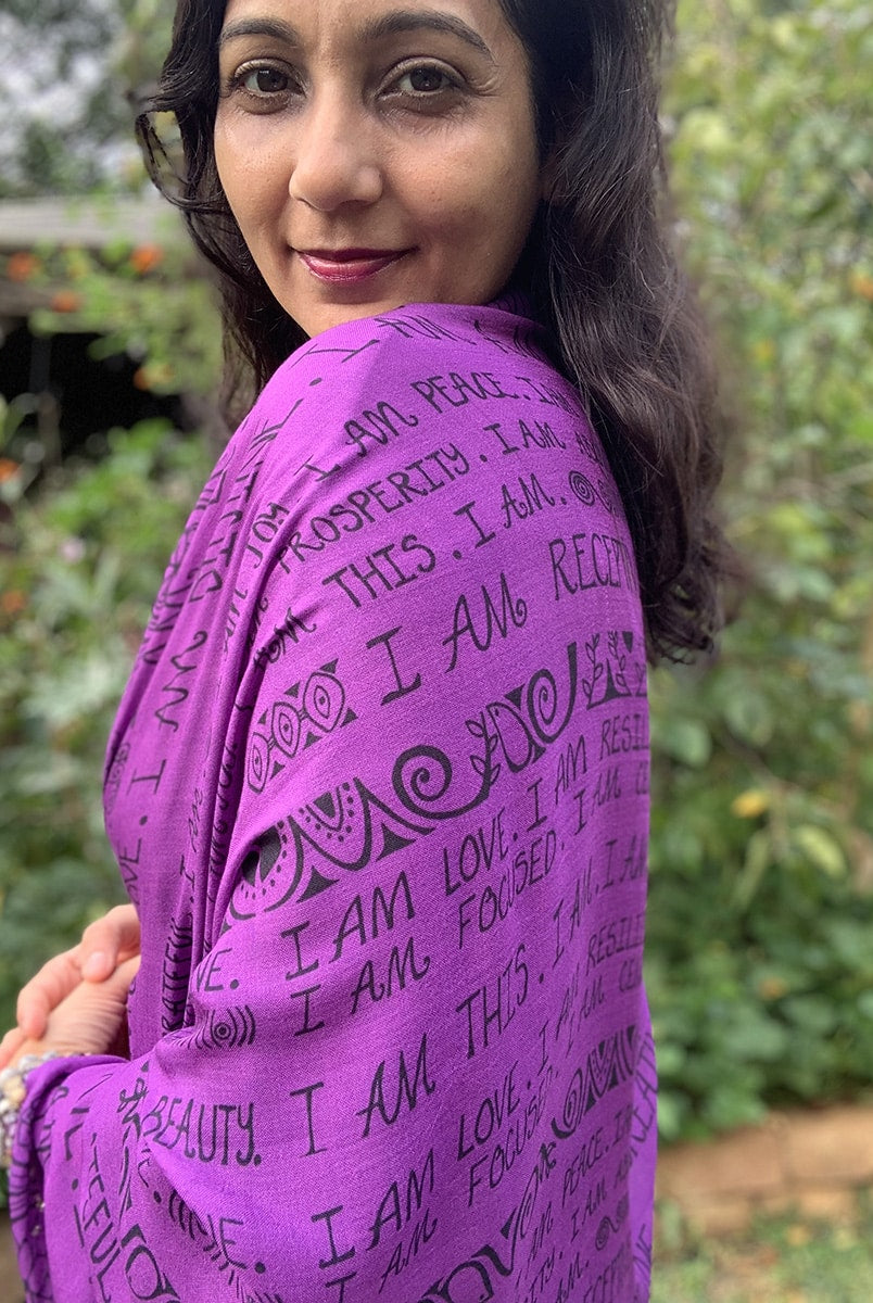 SCARF-I AM-mantra-purple-14