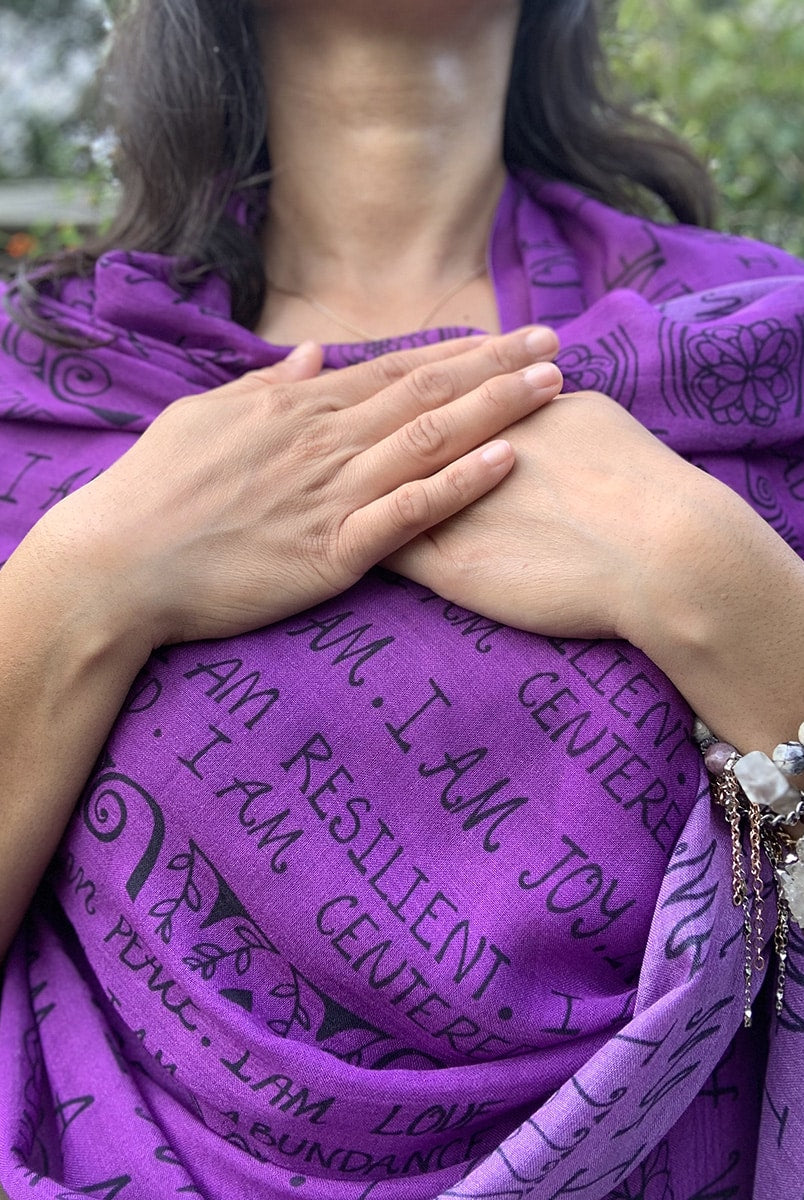 SCARF-I AM-mantra-purple-15