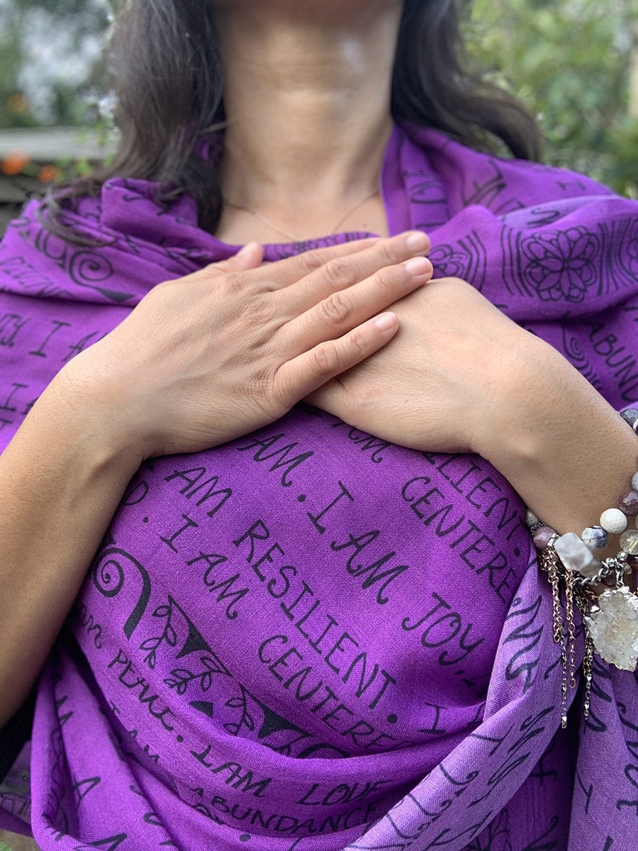 SCARF-I AM-mantra-purple-15