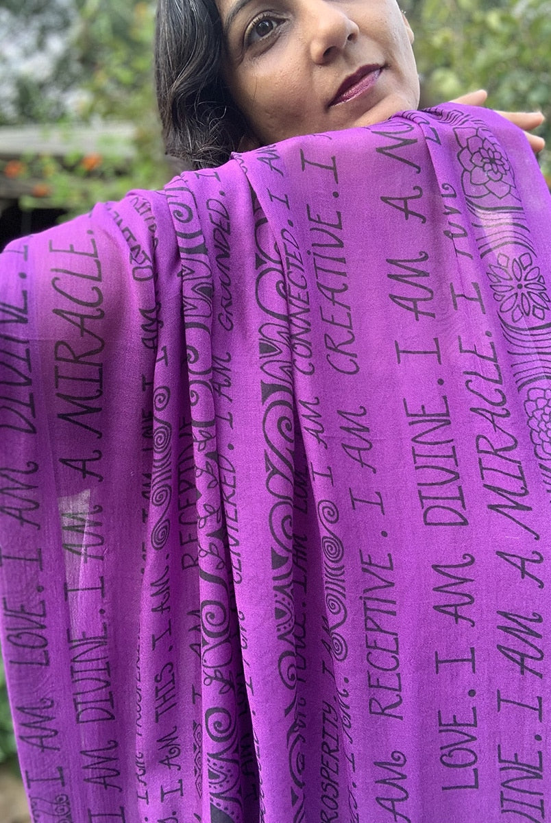 SCARF-I AM-mantra-purple-16