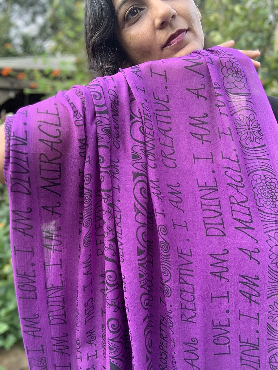 SCARF-I AM-mantra-purple-16