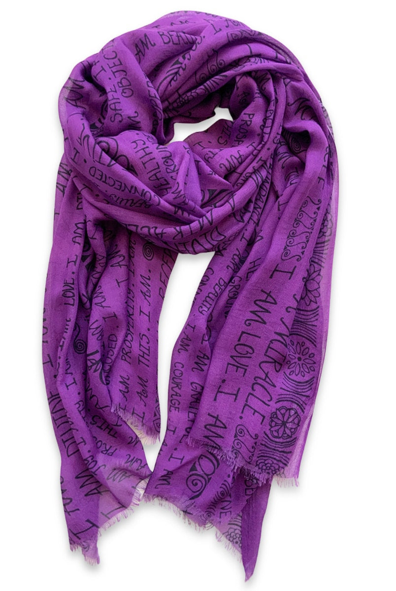 SCARF-I AM-mantra-purple-23