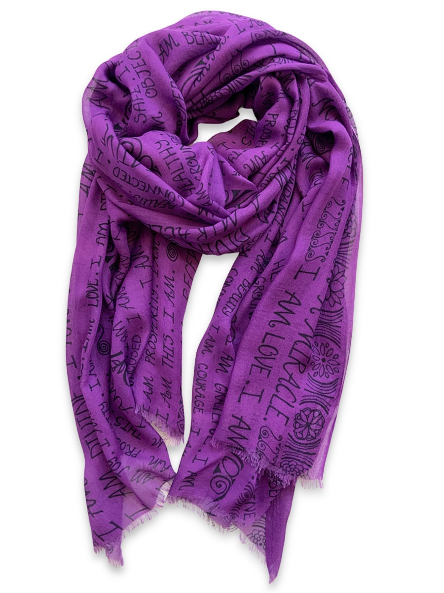 SCARF-I AM-mantra-purple-23