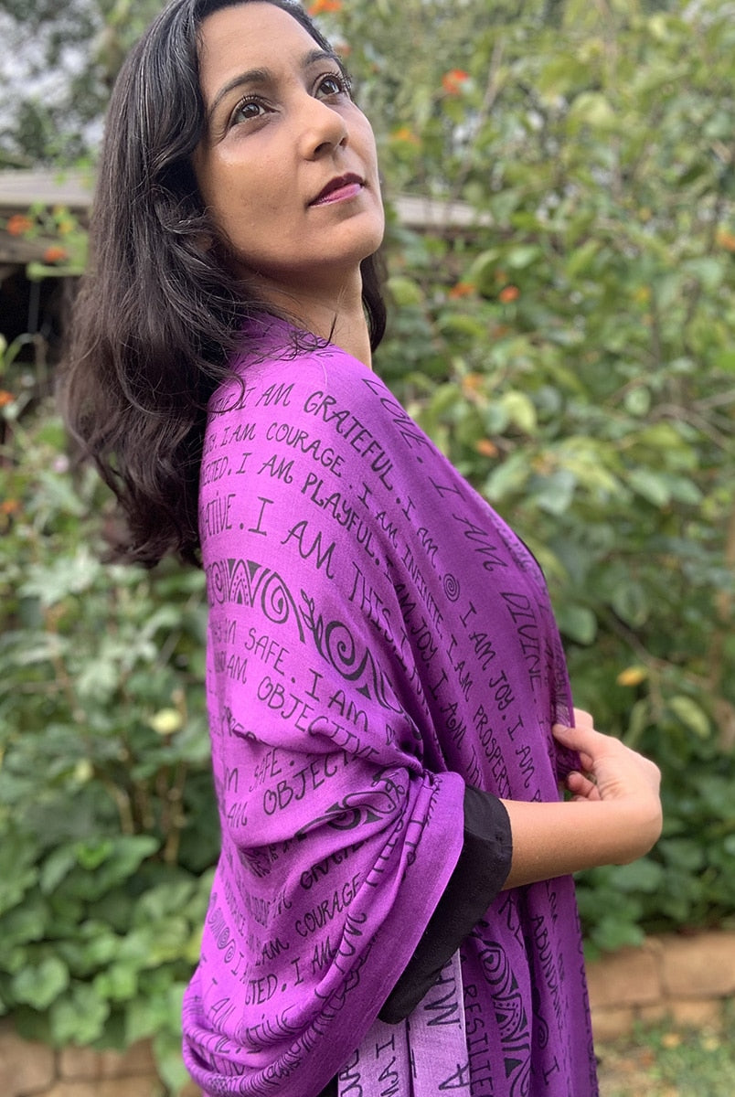 SCARF-I AM-mantra-purple-4