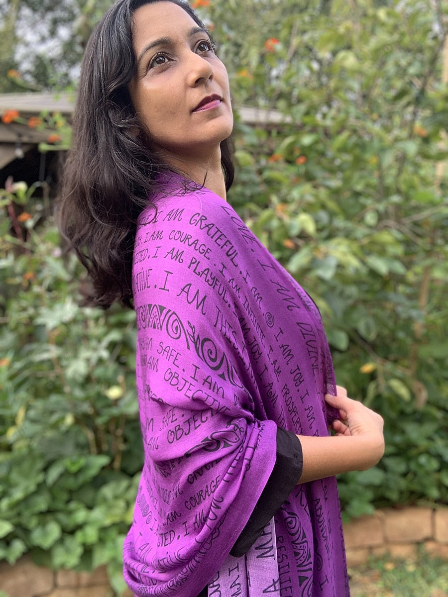 SCARF-I AM-mantra-purple-4
