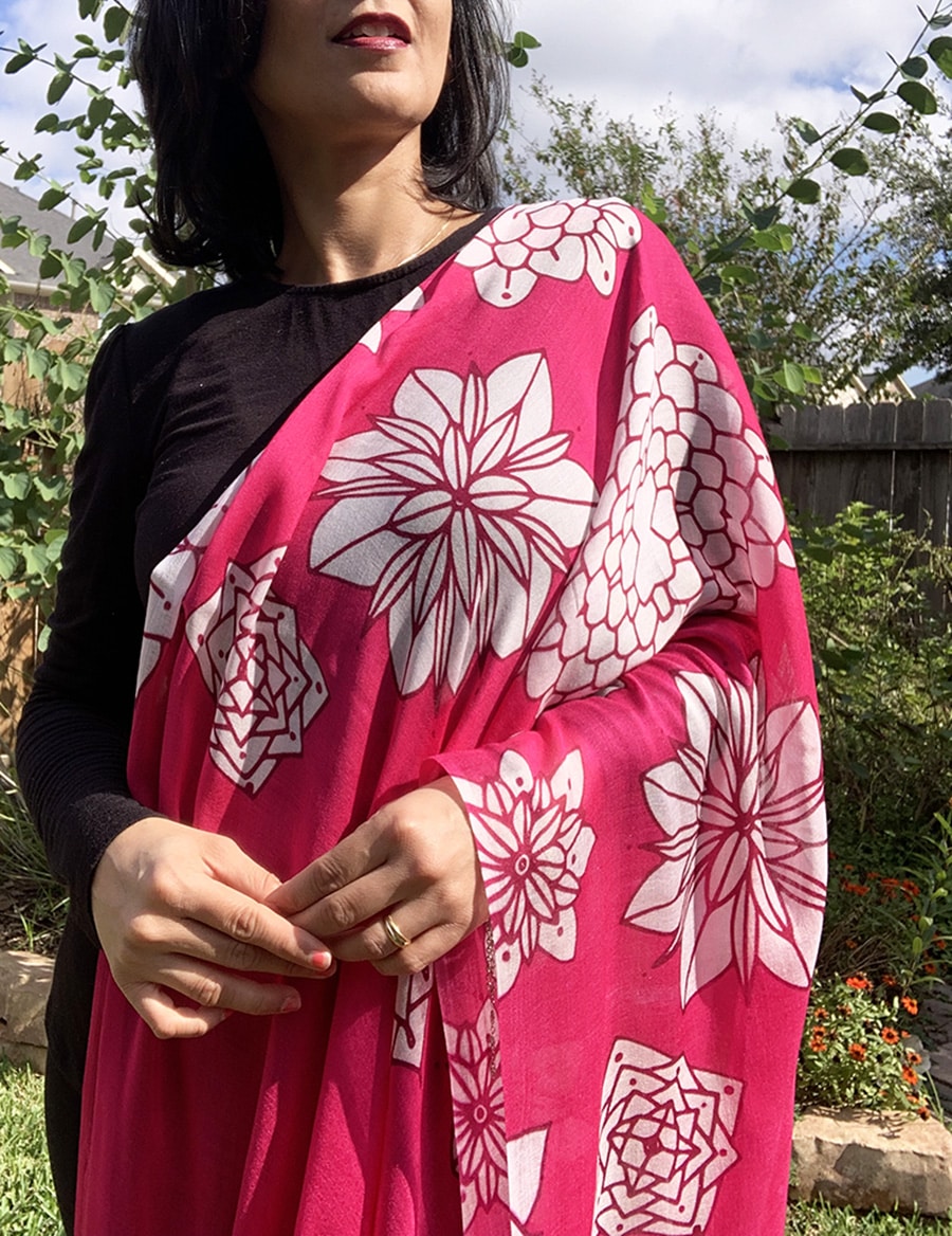 miracle scarf pink flowers