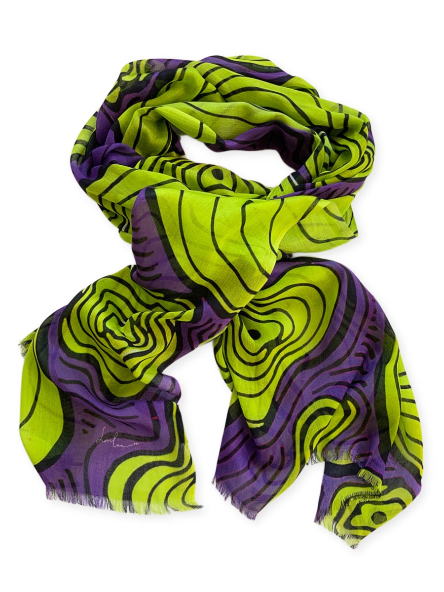 Scarves-squiggly-lines-purple-neon-green